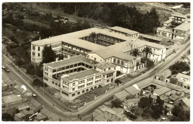 Vista aérea de Colegio Providencia de La Serena, 1966