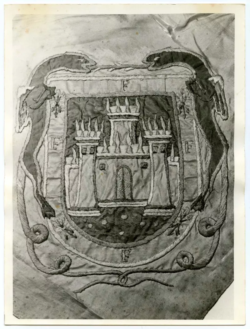 Escudo de La Serena en bandera de milicianos del Siglo XVIII