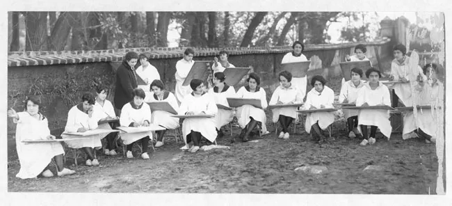 Clase de dibujo al aire libre