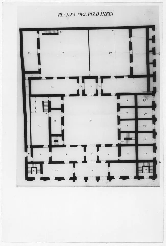 Cabildo piso inferior. Plano levantado por Joaquín Toesca en noviembre de 1785