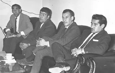 Dirigentes del Club de Futbol Tropezón,  Aquiles Soto; Osvaldo Castillo; Jorge Castro; Jorge Varas