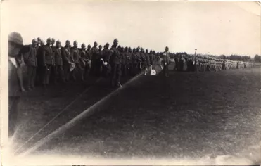Desfile militar en la Isla del Cautín Regimiento Tucapel
