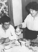 Futbolista chileno, Armando Tobar Hernández y su madre
