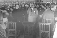 Gabriel González Videla, esposa y Cardenal Silva en Santiago de Concepción