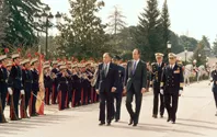 El Presidente Patricio Aylwin Junto a Juan Carlos, Rey de España. (Visita Oficial España)