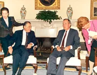 Presidente Patricio Aylwin y Presidente George Bush.