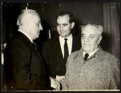 El Presidente Jorge Alessandri con Rafael Maluenda y Agustín Edwards