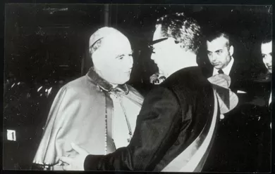 Presidente Allende con el Cardenal Raúl Silva Henríquez en el Te Deum
