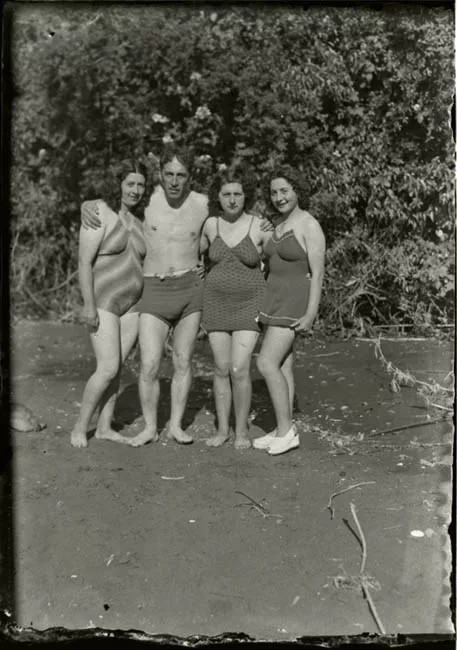 Retrato grupal en la playa