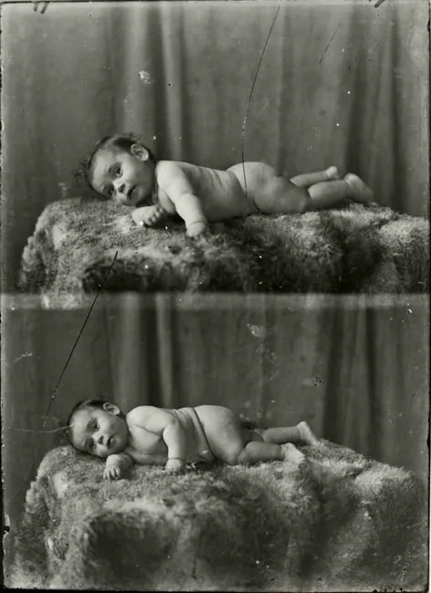Dos retratos de un lactante