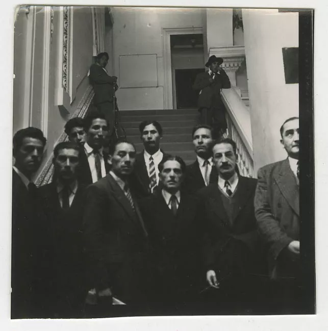 DIRIGENTES DEL MNR/POR,PALACIO QUEMADO