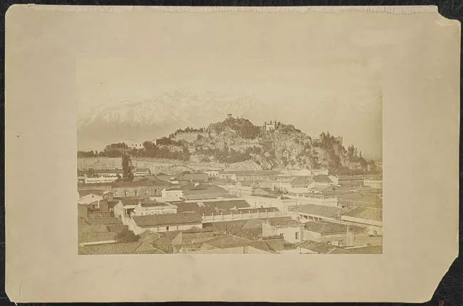 Vista de Santiago y El Cerro Santa Lucía 