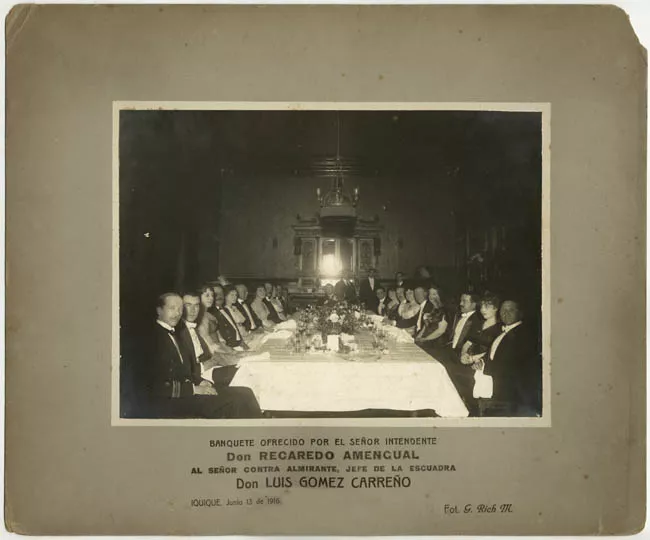 Banquete del Intendente Recaredo Amengual a don Luis Gomez Carreño.