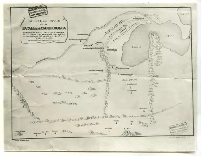 Croquis de la Batalla de Yauricoragua