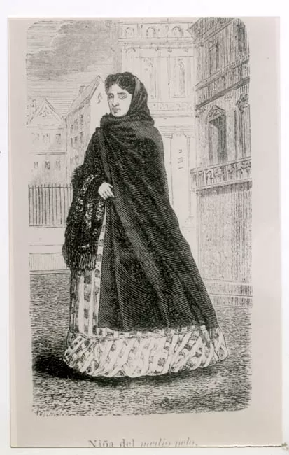 "NIÑA DE MEDIO PELO".FOTO DE UN GRABADO.