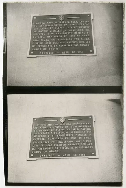 Placa de agradecimientos C.B.D Estadio Nacional.