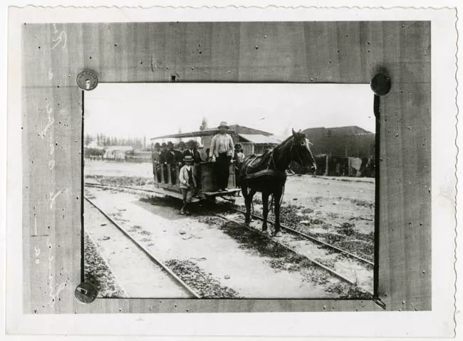 CARRO DE PASAJEROS,TIRA CABALLO POR VÍA.