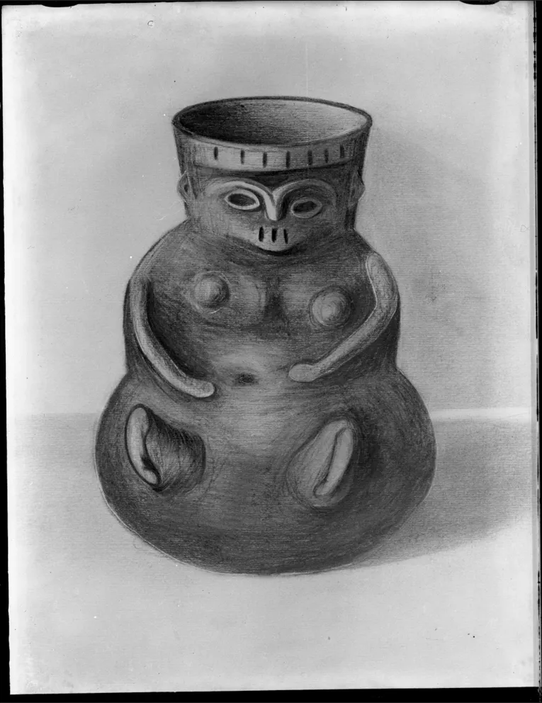 Dibujo de vasija antropomorfa