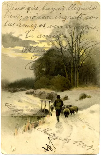 Paisaje con hombre ovejero