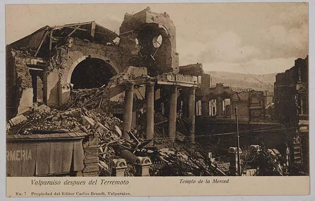 Valparaíso después del terremoto - Templo de la Merced