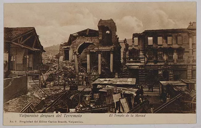 Valparaíso después del terremoto - Templo de la Merced