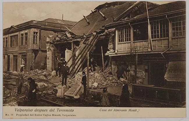 Valparaíso después del terremoto - Casa del Almirante Montt