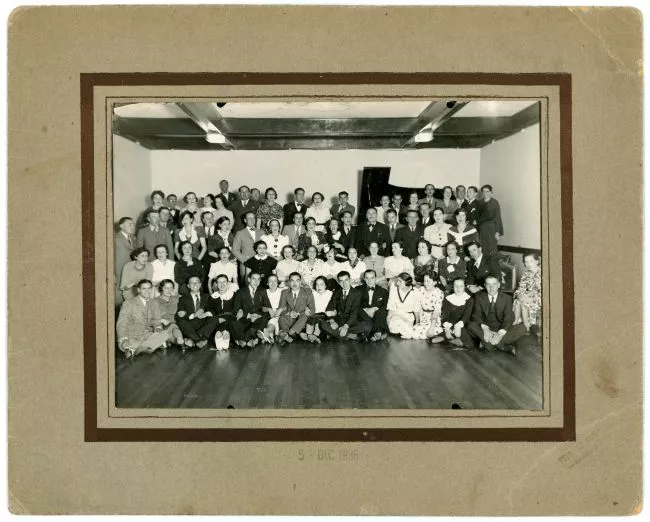 Retrato grupal en Club Social de Rancagua, 1936
