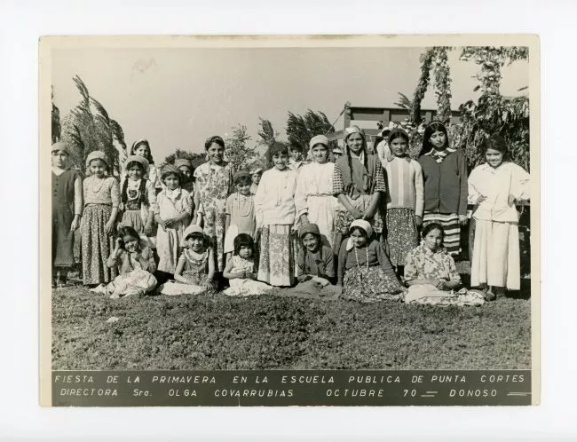 Fiesta de la primavera en la Escuela Pública de Punta Cortés, 1970