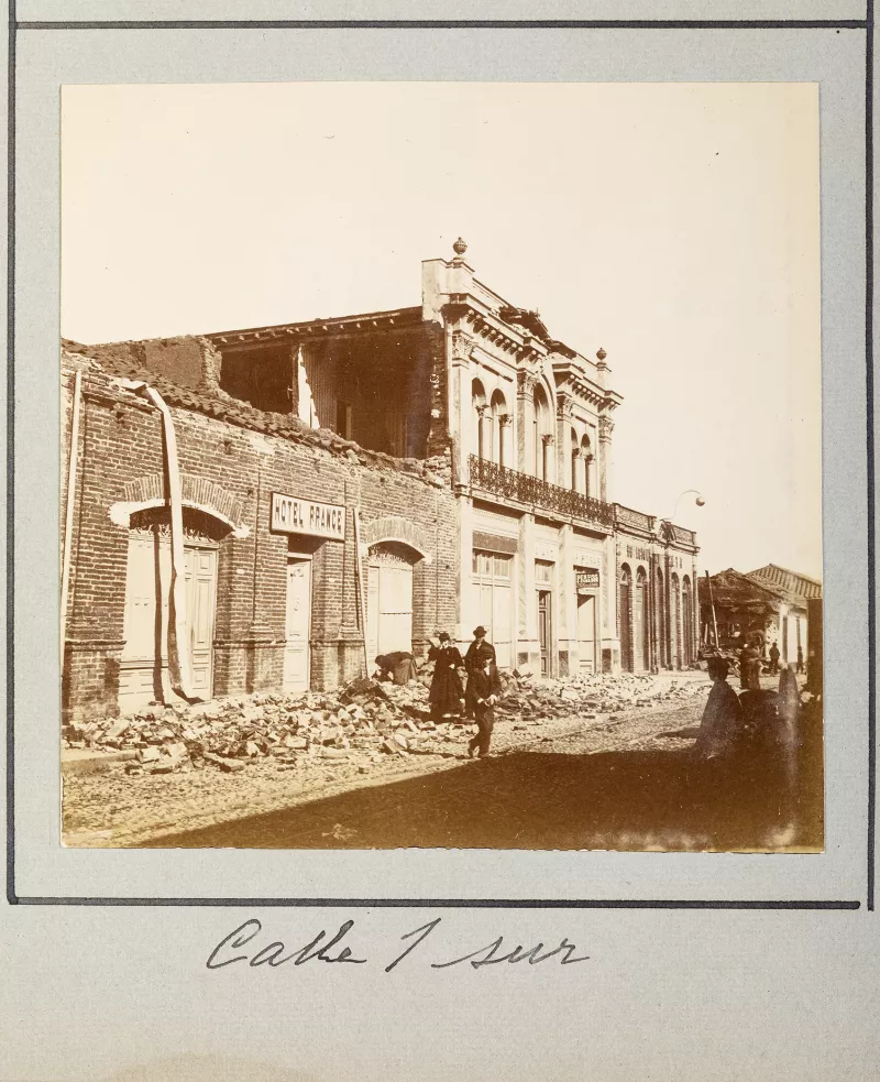 Calle 1 sur de Talca tras el terremoto de 1906