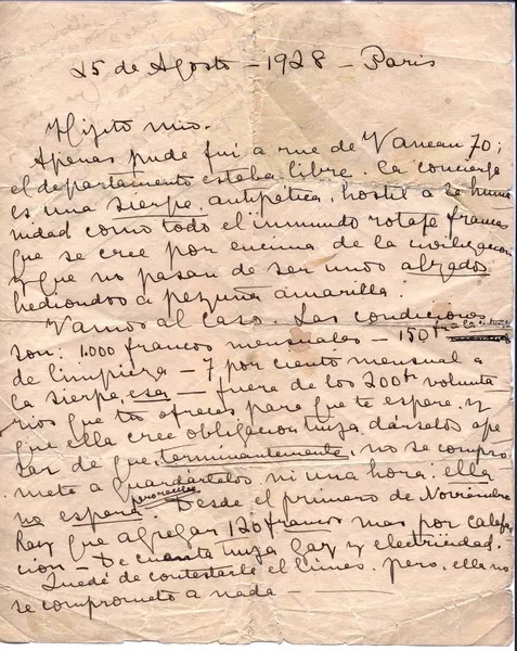 Santiago, Chile [a] Vicente Huidobro, Paris [manuscrito] María Luisa Fernández.
