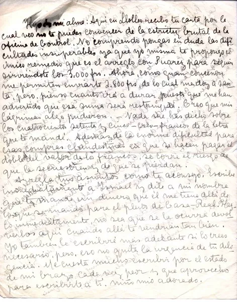 Llolleo, Chile [a] Vicente Huidobro, Paris [manuscrito] María Luisa Fernández.