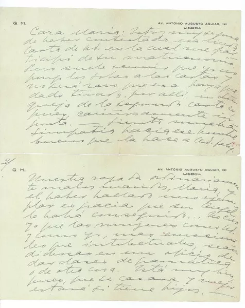 [Carta], 1935 dic. 17 Lisboa, Portugal <a> María Urzúa, Chile  [manuscrito] Gabriela Mistral.