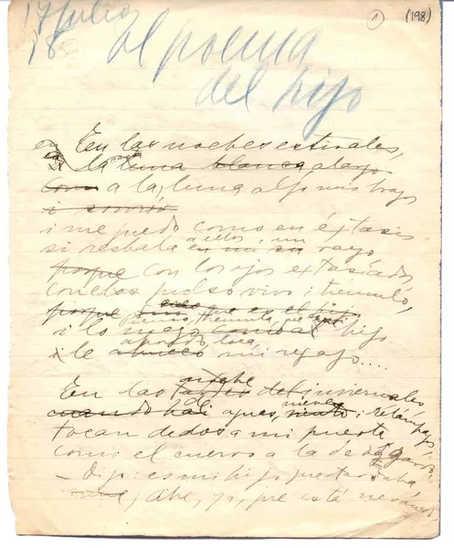 El poema del hijo  [manuscrito] Gabriela Mistral.