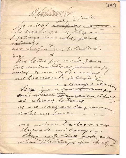La nieve  [manuscrito] Gabriela Mistral.