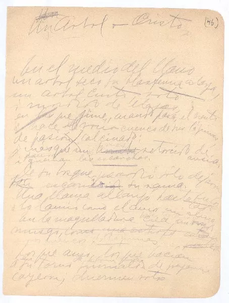 Arbol-Cristo  [manuscrito] Gabriela Mistral.