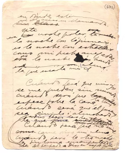 Esta noche polar  [manuscrito] Gabriela Mistral.