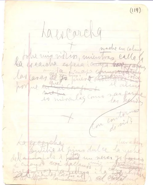 La escarcha  [manuscrito] Gabriela Mistral.