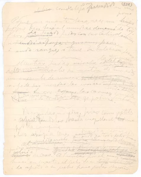 ["Porque un amante besa, nace un hijo divino..."]  [manuscrito] Gabriela Mistral