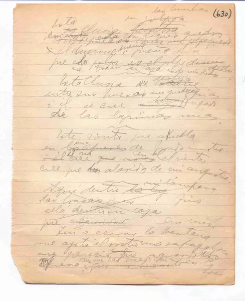 [Esta lluvia en las tumbas...]  [manuscrito] Gabriela Mistral