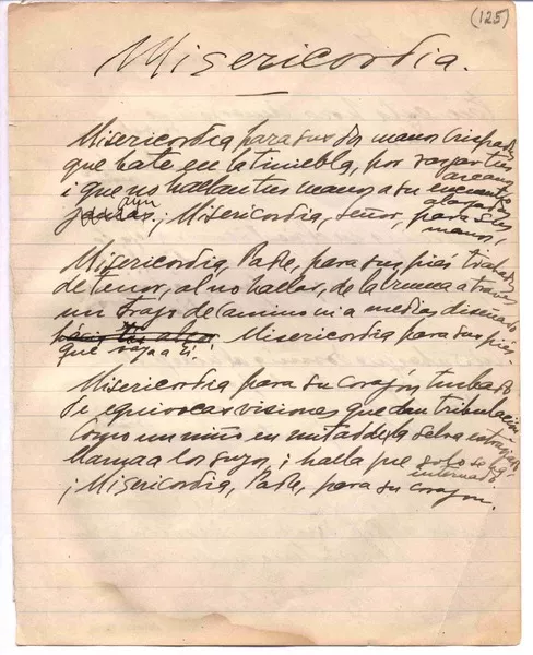 Misericordia ; Tribulación  [manuscrito] Gabriela Mistral.