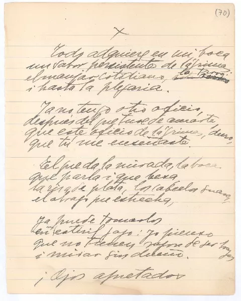 Coplas  [manuscrito] Gabriela Mistral.