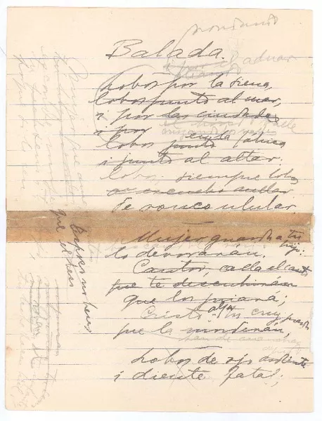 Balada  [manuscrito] Gabriela Mistral.