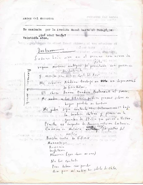 Antes del desorden  [manuscrito] Jorge Teillier.
