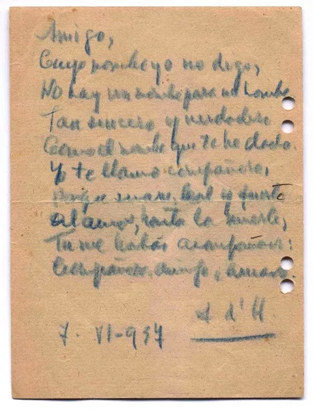 Amigo  [manuscrito] Augusto D'Halmar.