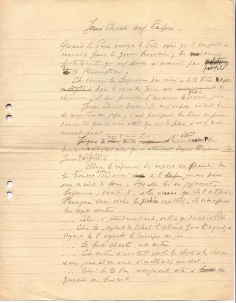 Jesus Christ aux enfers :  [manuscrito] Augusto D'Halmar.
