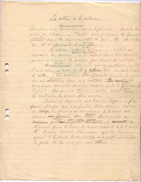 Le vitre & le rideau  [manuscrito] Augusto D'Halmar.