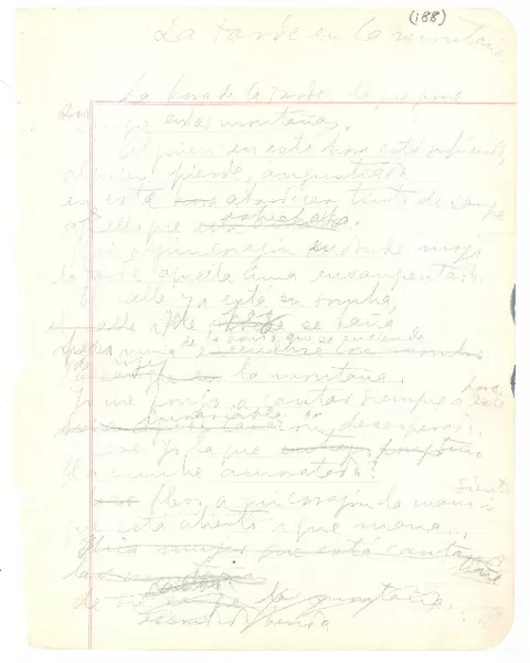 La tarde en la montaña ; Al otro lado ; Poemas de la montaña :  [manuscrito] Gabriela Mistral.