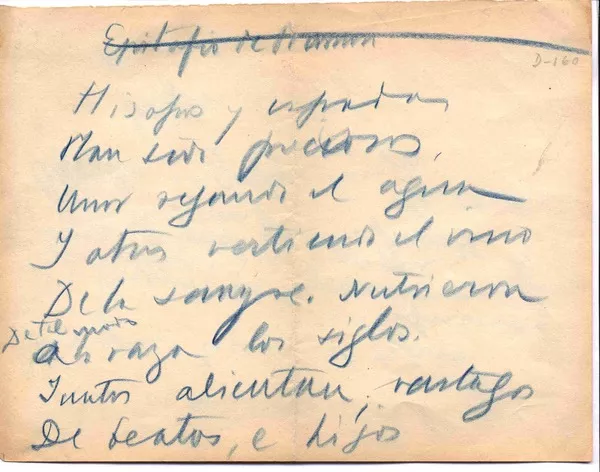 [Mis ojos y espada...]  [manuscrito] Rubén Darío.