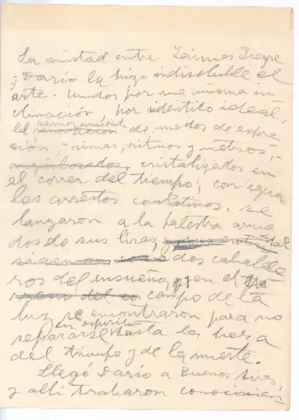 [La amistad entre Freyre y Darío...]  [manuscrito] Alberto Ghiraldo.