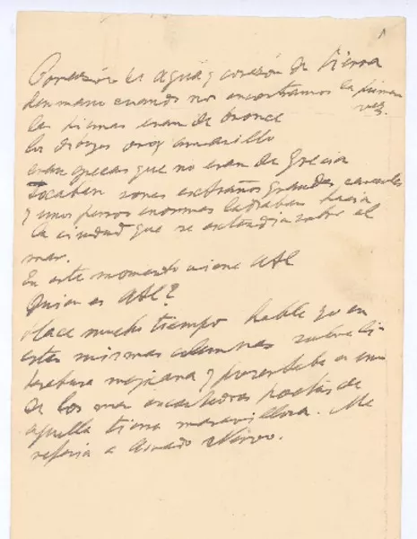 [Corazón es agua y corazón es tierra...]  [manuscrito] Rubén Darío.